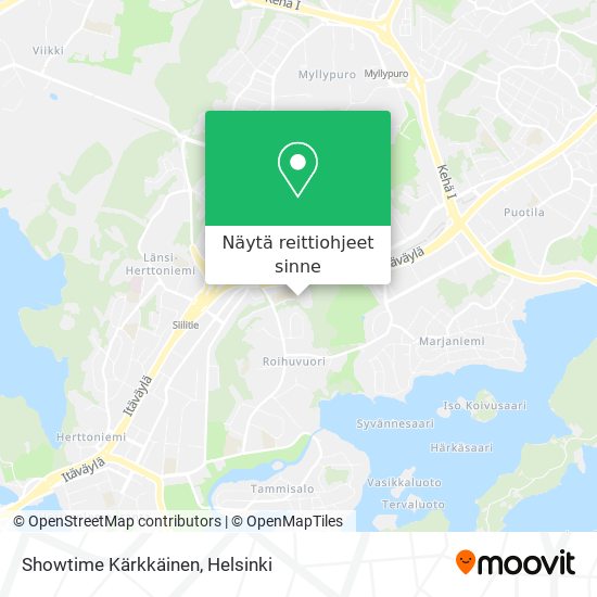 Kuinka päästä kohteeseen Showtime Kärkkäinen paikassa Helsinki  kulkuvälineellä Bussi, Metro tai Juna?