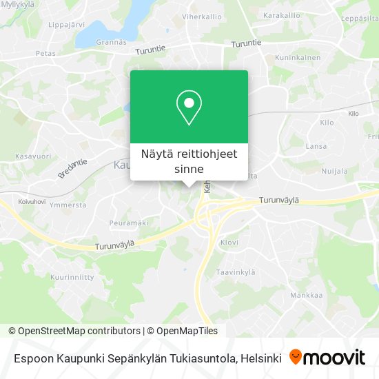 Espoon Kaupunki Sepänkylän Tukiasuntola kartta