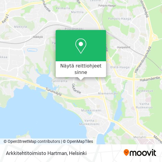 Arkkitehtitoimisto Hartman kartta