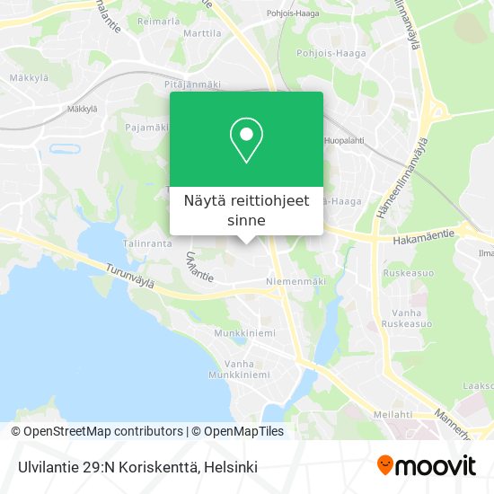 Ulvilantie 29:N Koriskenttä kartta