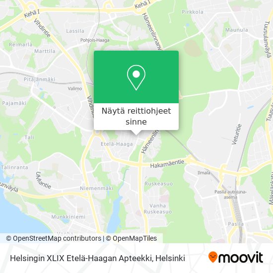 Helsingin XLIX Etelä-Haagan Apteekki kartta