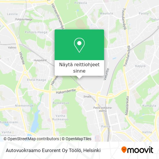 Autovuokraamo Eurorent Oy Töölö kartta