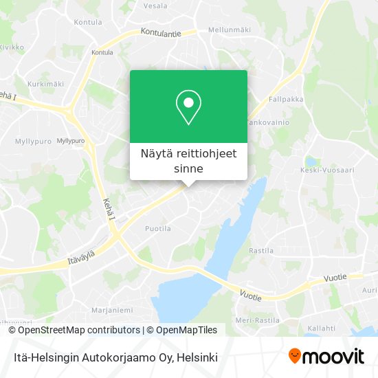 Itä-Helsingin Autokorjaamo Oy kartta