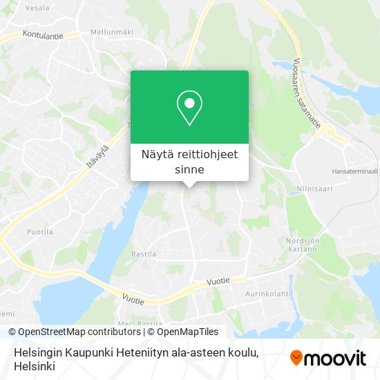 Helsingin Kaupunki Heteniityn ala-asteen koulu kartta