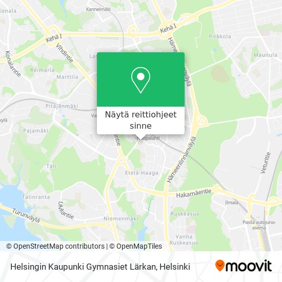 Helsingin Kaupunki Gymnasiet Lärkan kartta