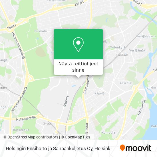Helsingin Ensihoito ja Sairaankuljetus Oy kartta