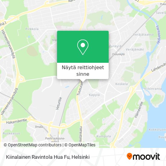 Kiinalainen Ravintola Hua Fu kartta