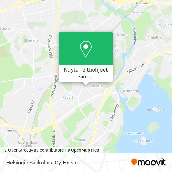 Helsingin Sähkölinja Oy kartta