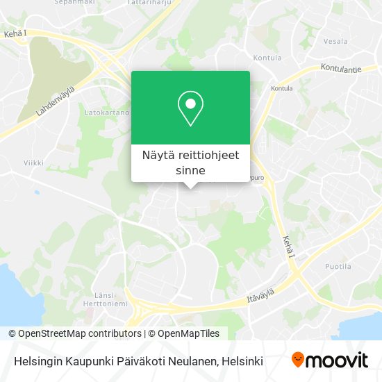 Helsingin Kaupunki Päiväkoti Neulanen kartta