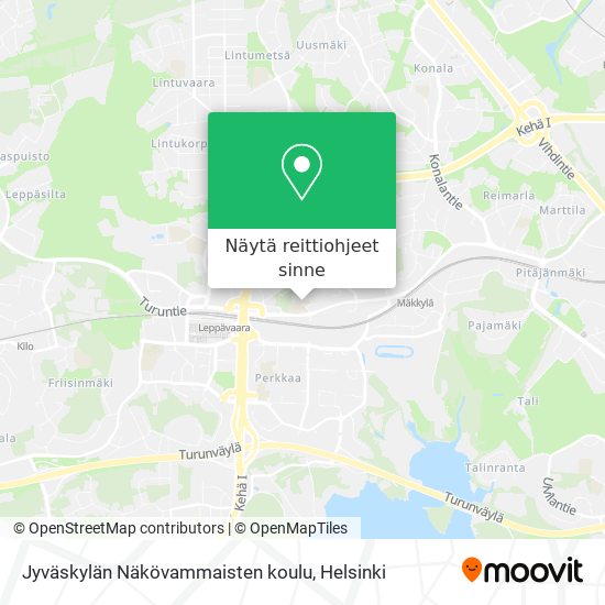 Jyväskylän Näkövammaisten koulu kartta