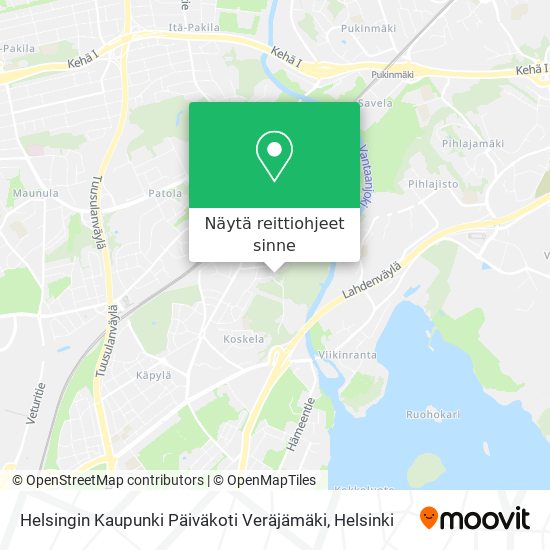 Helsingin Kaupunki Päiväkoti Veräjämäki kartta
