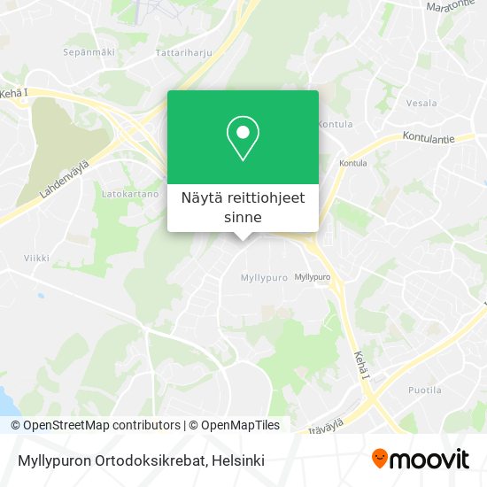 Myllypuron Ortodoksikrebat kartta