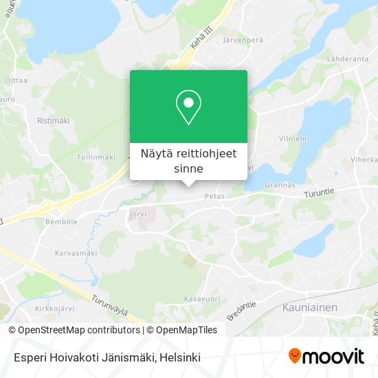 Esperi Hoivakoti Jänismäki kartta
