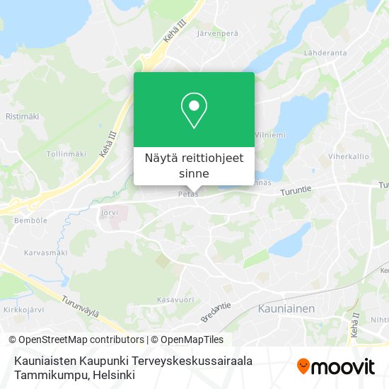 Kauniaisten Kaupunki Terveyskeskussairaala Tammikumpu kartta
