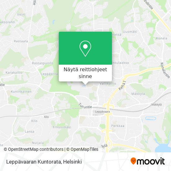 Leppävaaran Kuntorata kartta