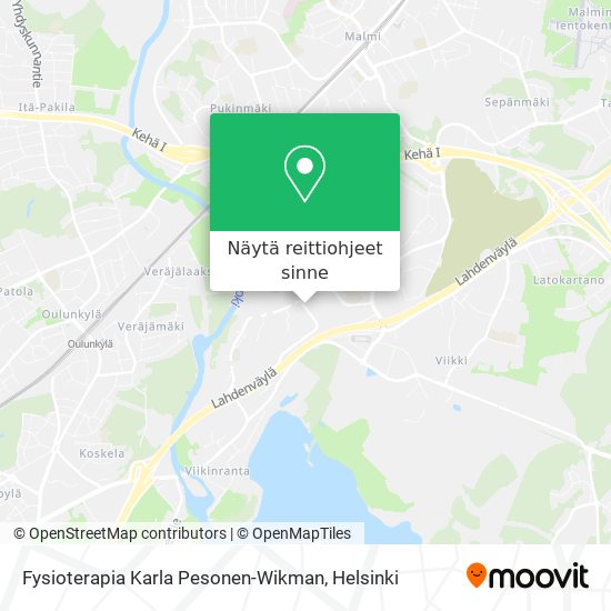 Fysioterapia Karla Pesonen-Wikman kartta