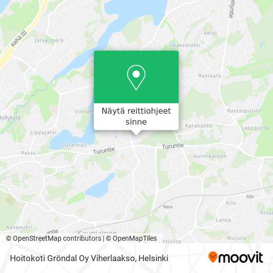 Hoitokoti Gröndal Oy Viherlaakso kartta