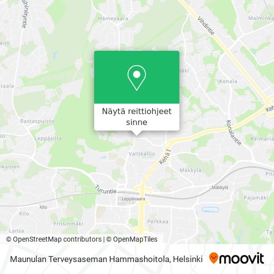 Maunulan Terveysaseman Hammashoitola kartta