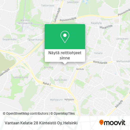 Vantaan Kelatie 28 Kiinteistö Oy kartta