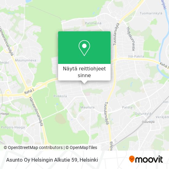 Asunto Oy Helsingin Alkutie 59 kartta