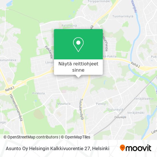 Asunto Oy Helsingin Kalkkivuorentie 27 kartta