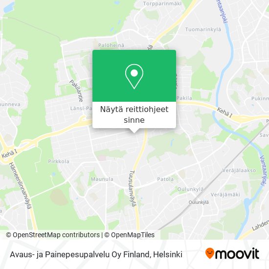 Avaus- ja Painepesupalvelu Oy Finland kartta