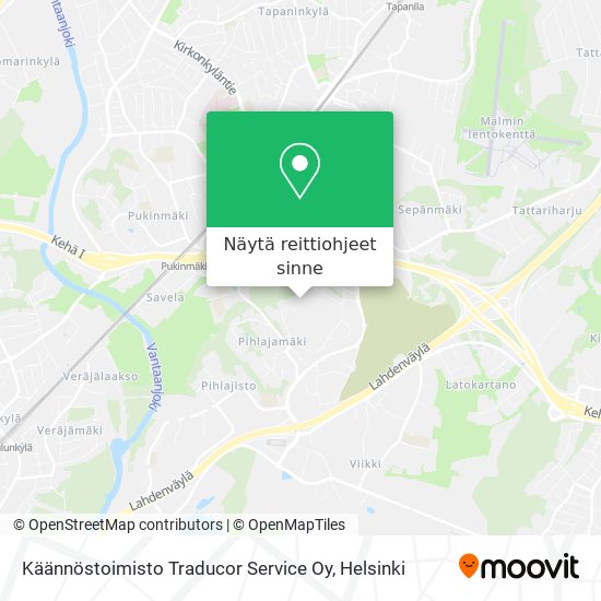 Käännöstoimisto Traducor Service Oy kartta