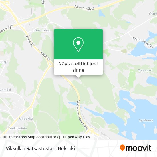 Vikkullan Ratsastustalli kartta