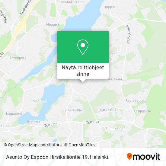 Asunto Oy Espoon Hirsikalliontie 19 kartta
