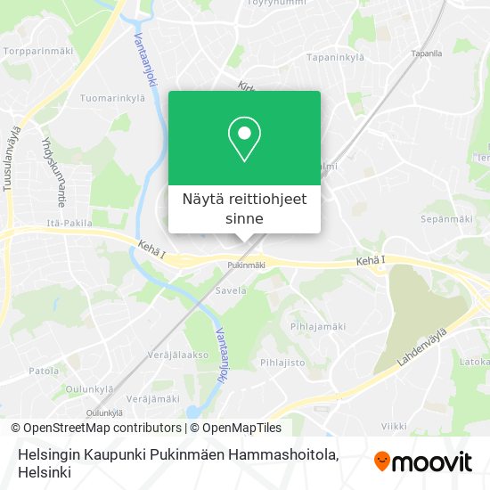 Helsingin Kaupunki Pukinmäen Hammashoitola kartta