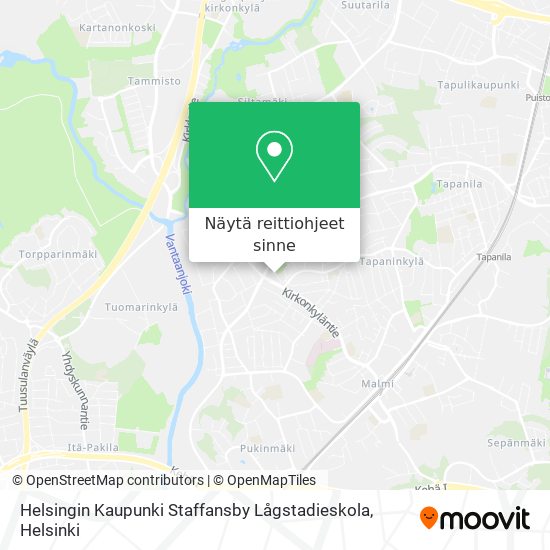 Helsingin Kaupunki Staffansby Lågstadieskola kartta