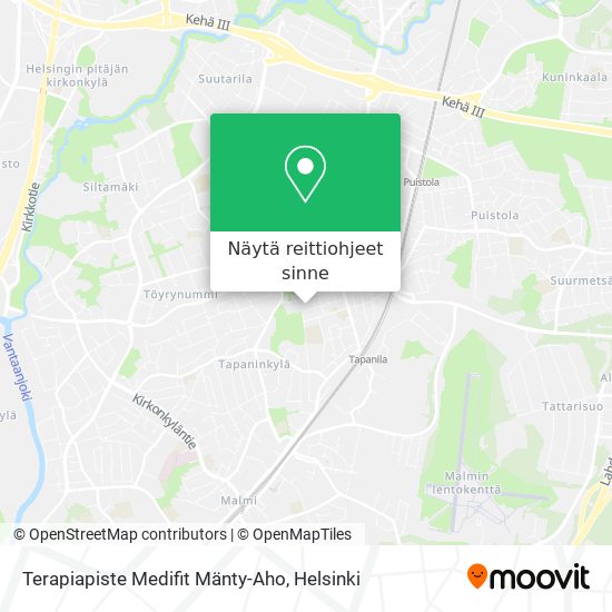 Terapiapiste Medifit Mänty-Aho kartta