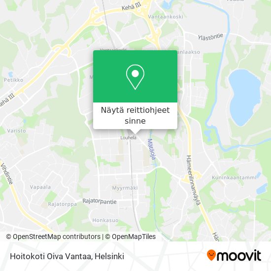 Hoitokoti Oiva Vantaa kartta