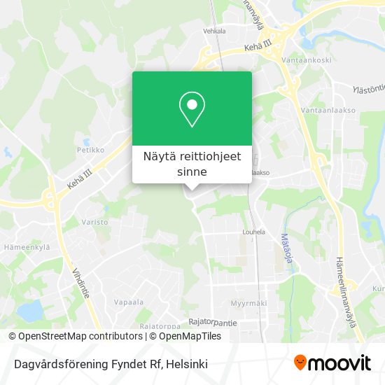 Dagvårdsförening Fyndet Rf kartta