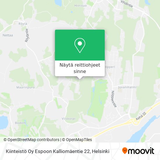 Kiinteistö Oy Espoon Kalliomäentie 22 kartta