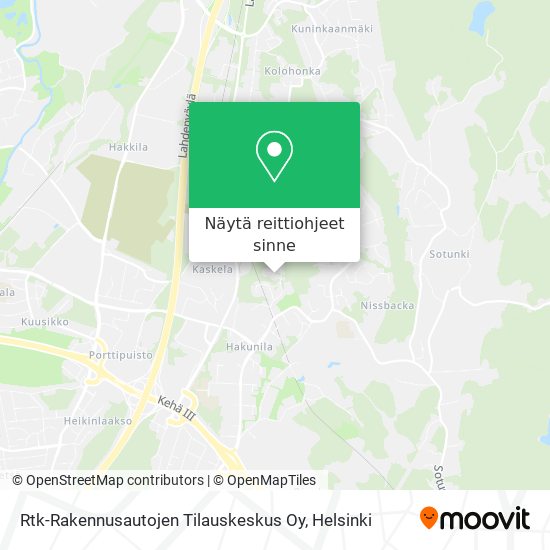 Rtk-Rakennusautojen Tilauskeskus Oy kartta