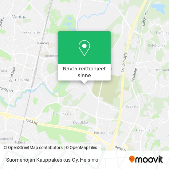 Suomenojan Kauppakeskus Oy kartta