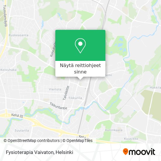 Fysioterapia Vaivaton kartta