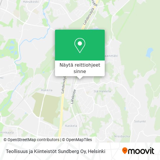 Teollisuus ja Kiinteistöt Sundberg Oy kartta