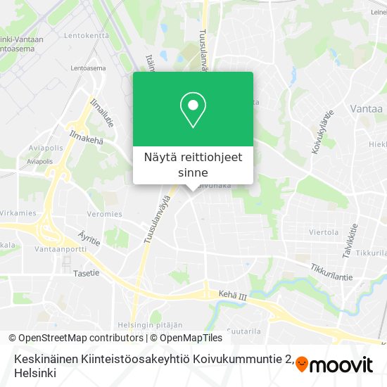 Keskinäinen Kiinteistöosakeyhtiö Koivukummuntie 2 kartta