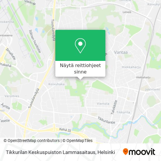 Tikkurilan Keskuspuiston Lammasaitaus kartta
