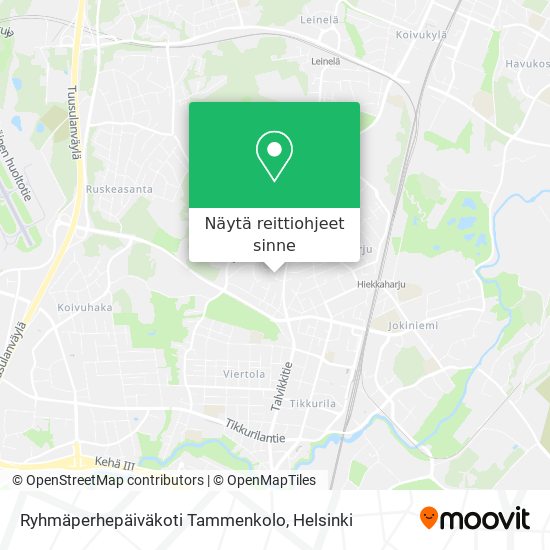 Ryhmäperhepäiväkoti Tammenkolo kartta