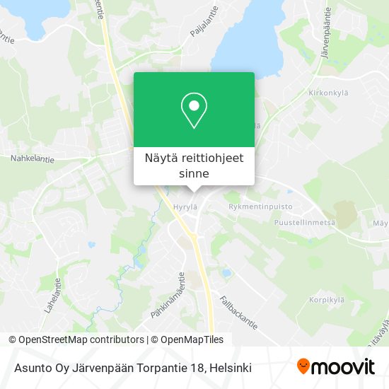 Asunto Oy Järvenpään Torpantie 18 kartta