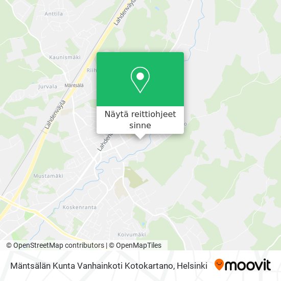 Mäntsälän Kunta Vanhainkoti Kotokartano kartta