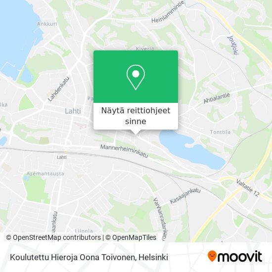 Koulutettu Hieroja Oona Toivonen kartta