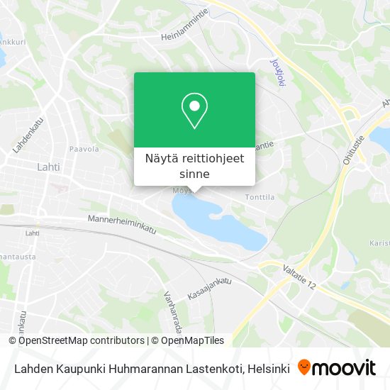 Lahden Kaupunki Huhmarannan Lastenkoti kartta