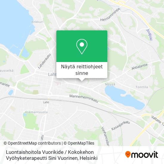 Luontaishoitola Vuorikide / Kokokehon Vyöhyketerapeutti Sini Vuorinen kartta