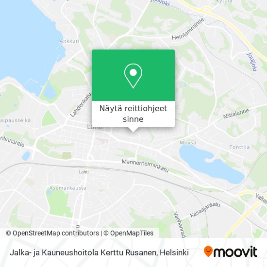 Jalka- ja Kauneushoitola Kerttu Rusanen kartta