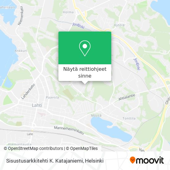 Sisustusarkkitehti K. Katajaniemi kartta