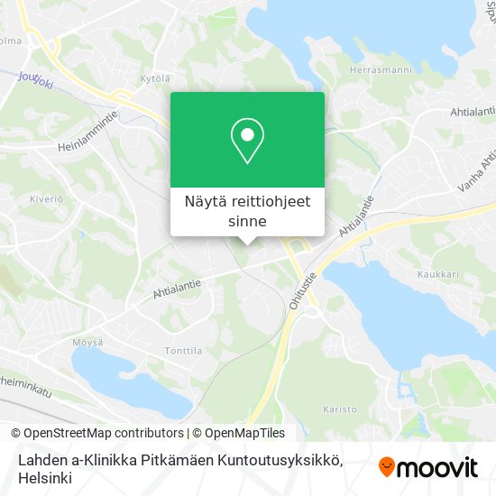 Lahden a-Klinikka Pitkämäen Kuntoutusyksikkö kartta